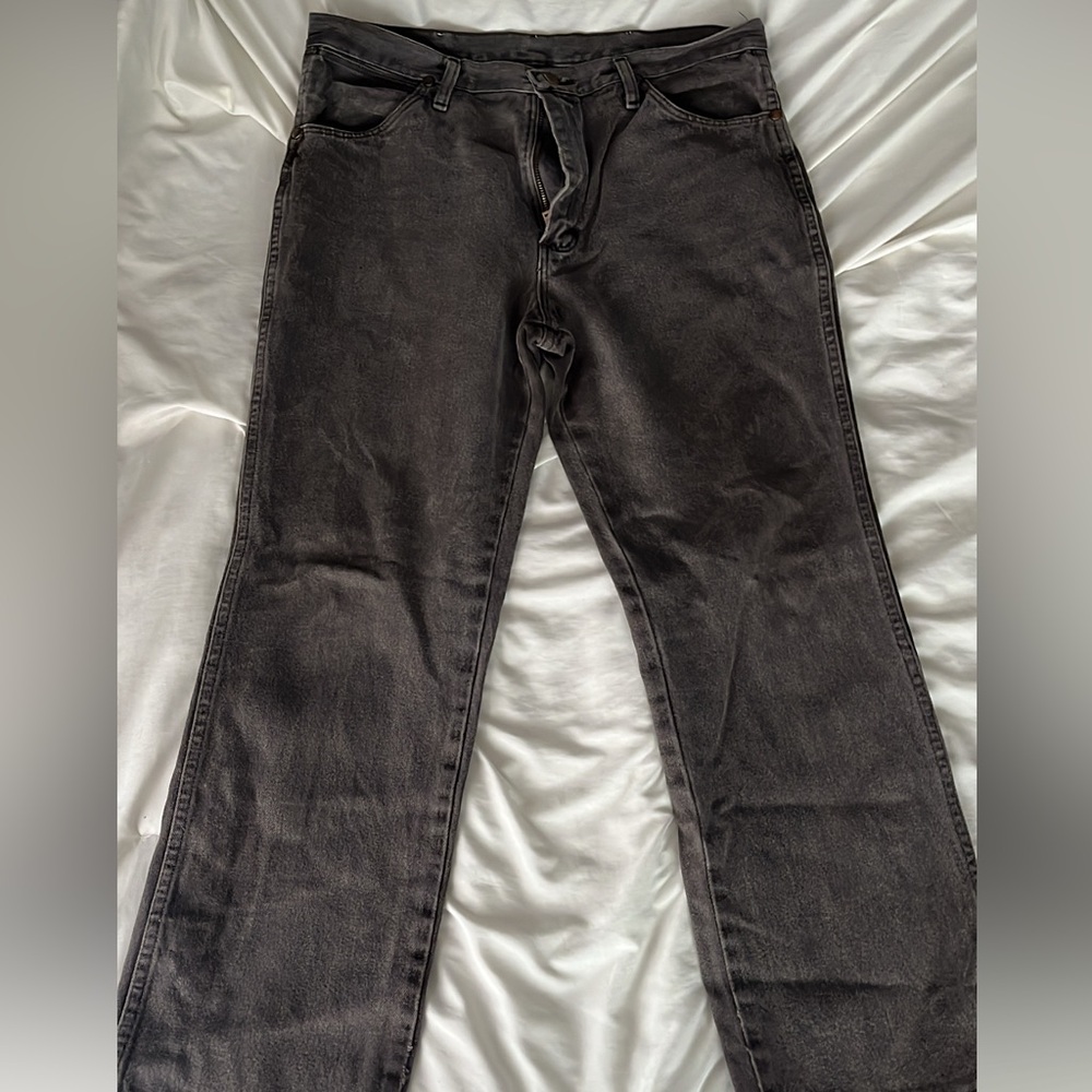 Wrangler Men's Dark Gray Straight Jeans